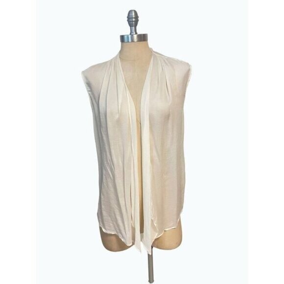 Versace Ivory Silk Sleeveless Cardigan Small - Picture 1 of 4